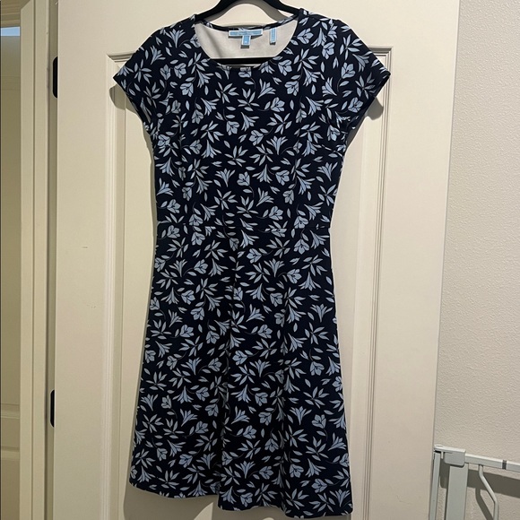 Draper James Floral Ponte A Line Dress Reese Witherspoon Blue size small - Picture 3 of 5